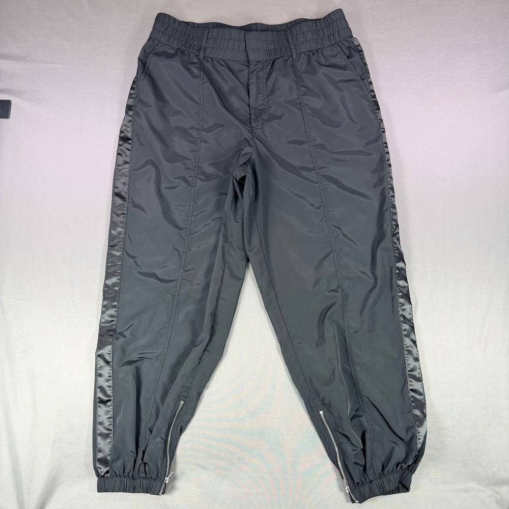 Future Collective Kahlana Barfield Brown Womens L Black Satin Stripe Track Pants